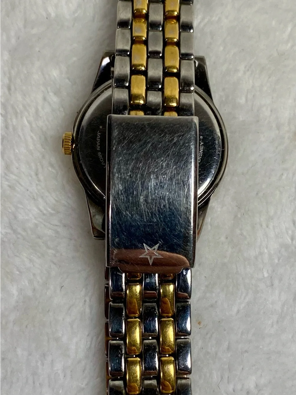 Disney Two-Tone Gold & Silver Minnie Mouse Watch with Blue Dial